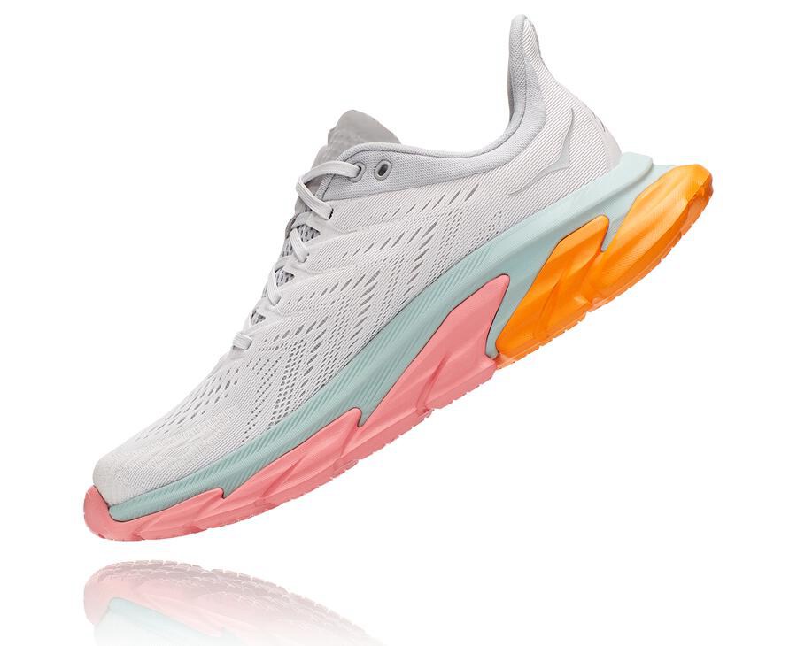 Running Shoes Mens - Hoka One One Clifton Edge - White - PEUZKBQ-23